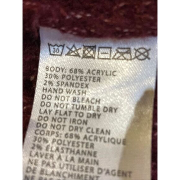 Truly Madly Deeply Color Block Burgundy Cardigan Size XS - Picture 6 of 6